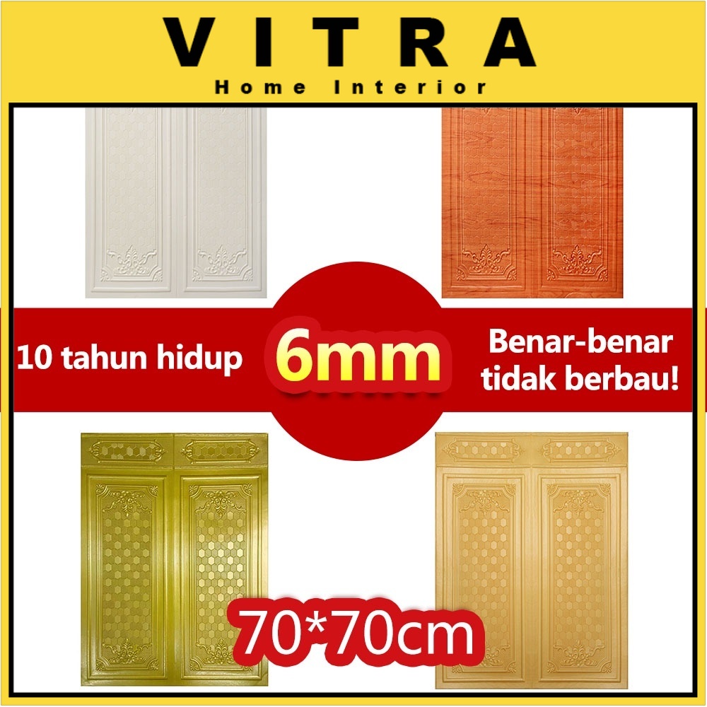 [COD Pabrik Lokal] Beli 10 Gratis 1 70*90cm 6mm Tebal Wallpaper Dinding 3D Foam Batu Bata Stiker Din