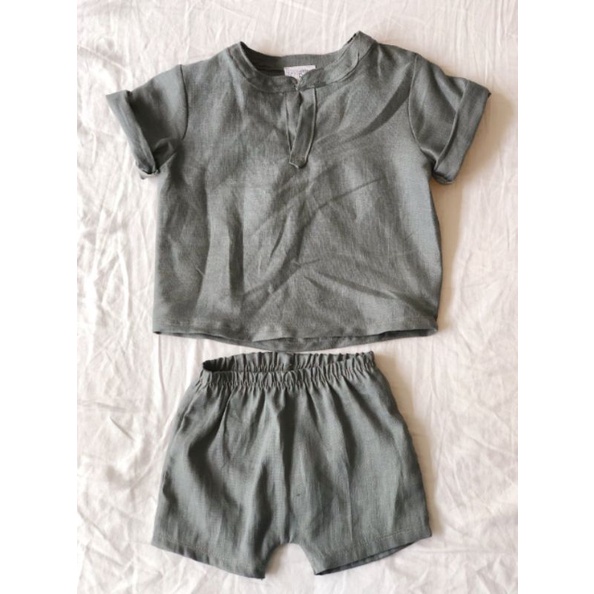 Yuri Set Setelan Anak Linen Laki Laki & Perempuan