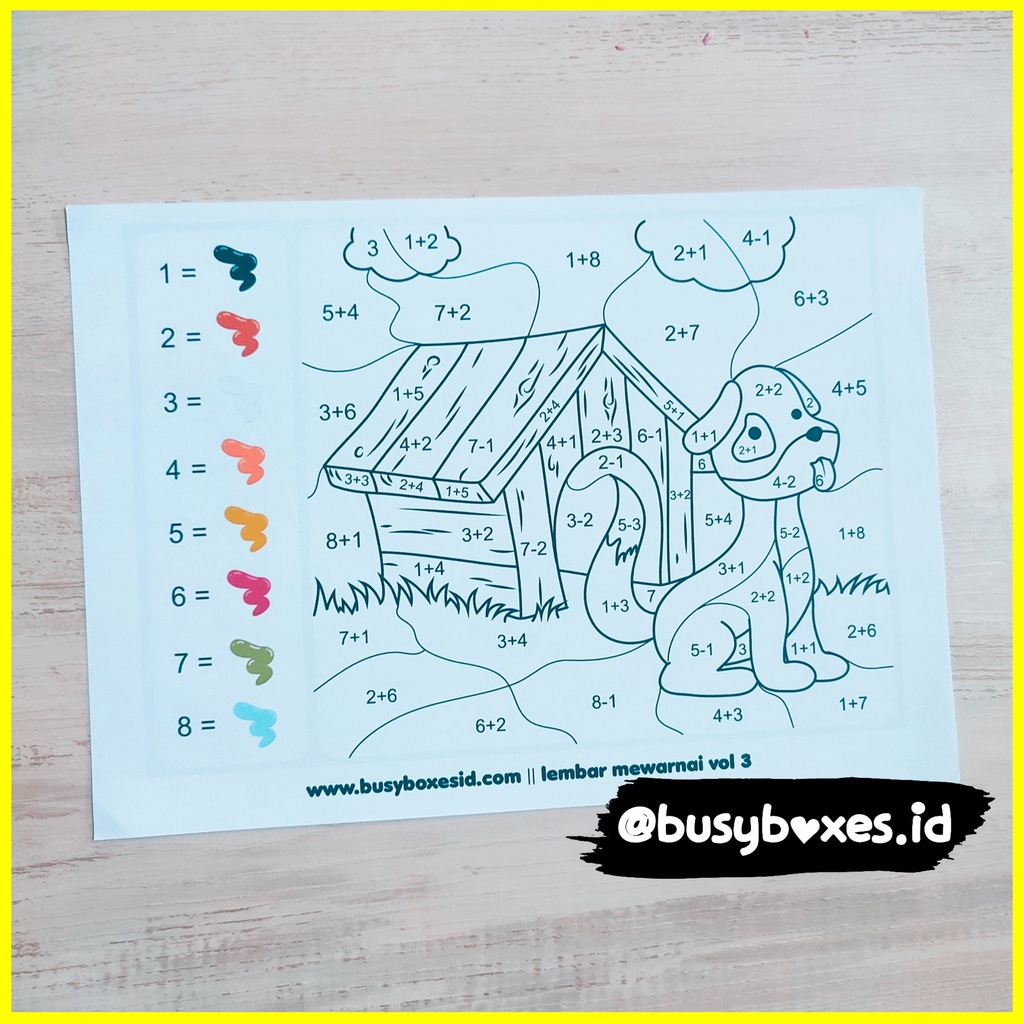 [busyboxes.id] Mainan Edukasi  anak 4 tahun mainan edukasi anak 3 tahun lembar mewarnai sesuai dengan angka worksheet angka