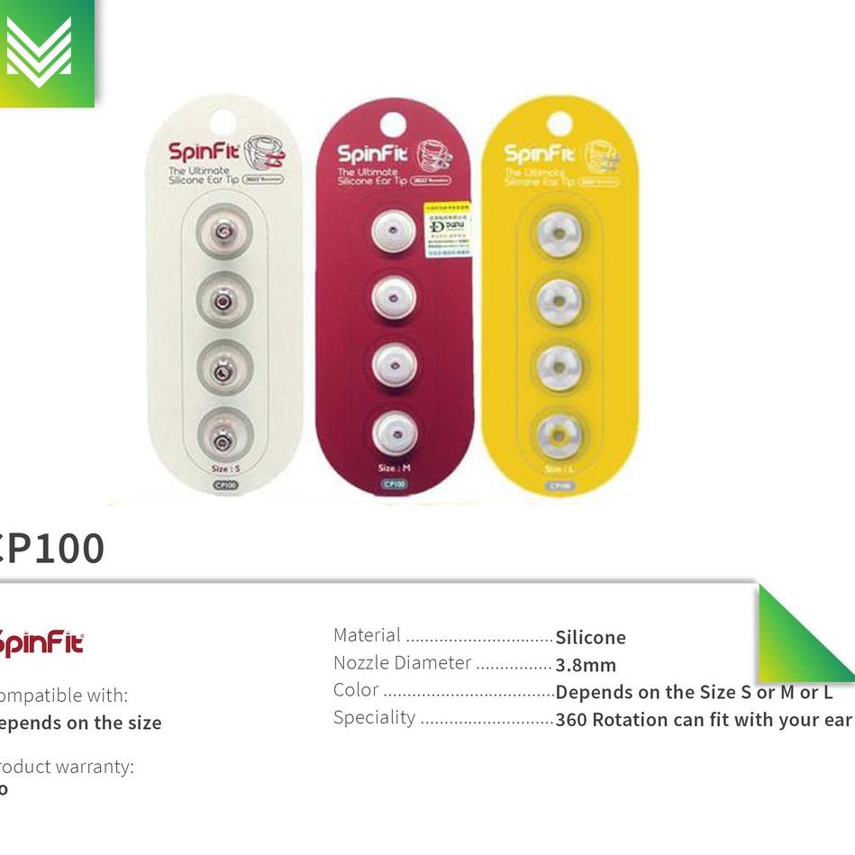 ➣ Original SpinFit CP100 Ultimate Silicone Ear Tip 360 Rotation ➦