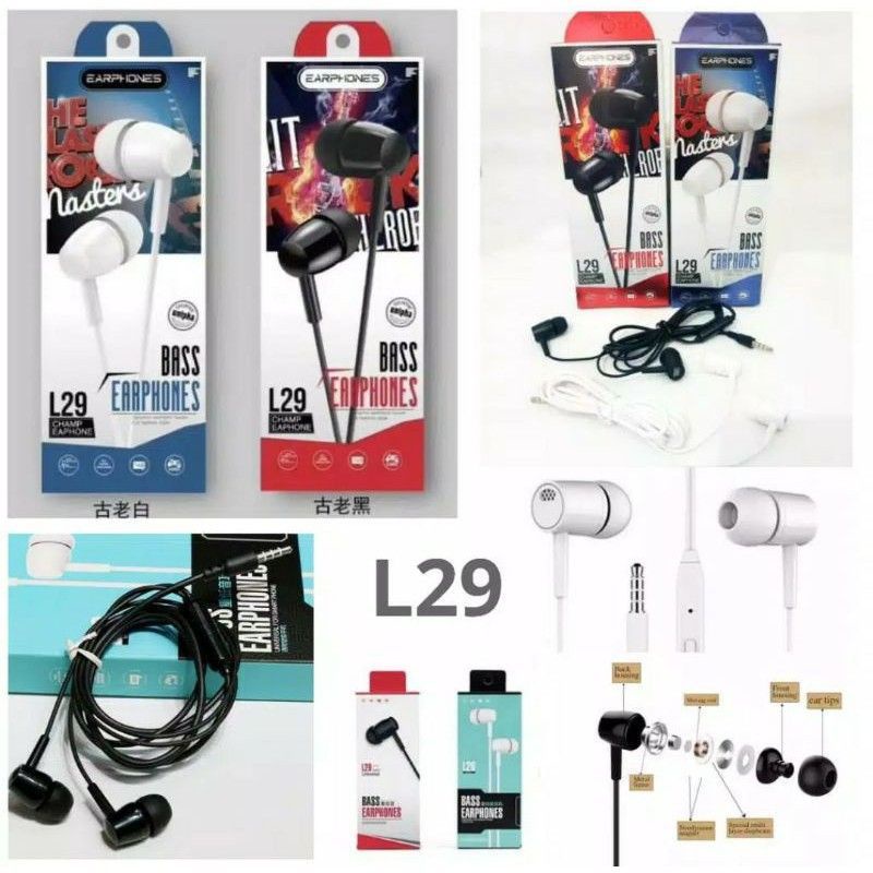 (ba) HF/ Headset Earphone L29 Exstra Bass Handsfree Hf Earphone Good Quality