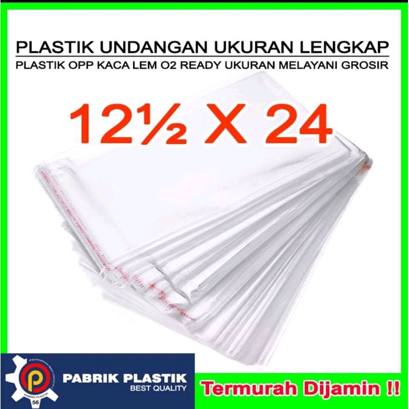 

OPP PLASTIK KACA LEM 12,5 X 24
