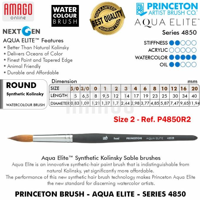 

Kuas - Princeton Aqua Elite Brush - Round - 4850 Series - Pilih Ukuran