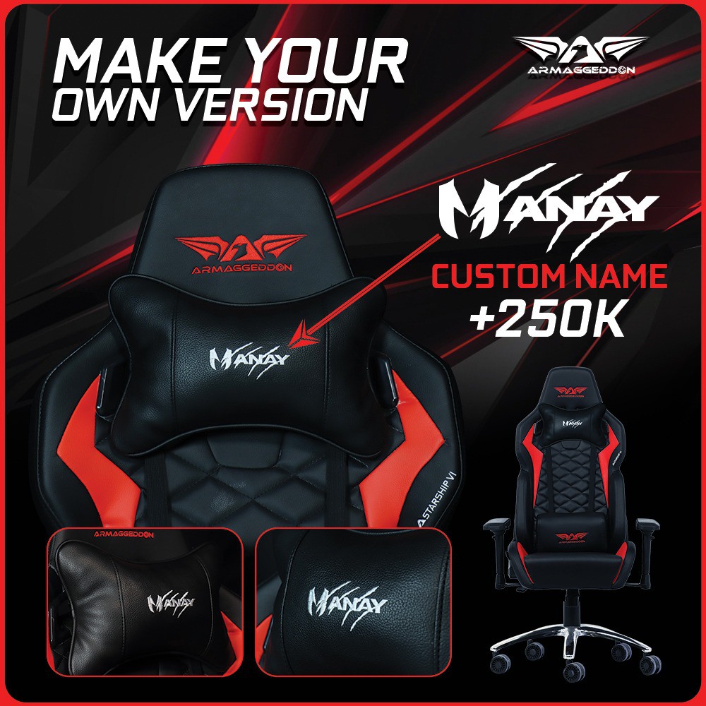 Armaggeddon Kursi Gaming Chair Custom Pillow Bantal Armaggeddon Kursi Gaming Chair Custom Pillow Bantal