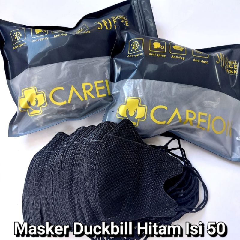 masker duckbill hitam/masker duckbill putih garis