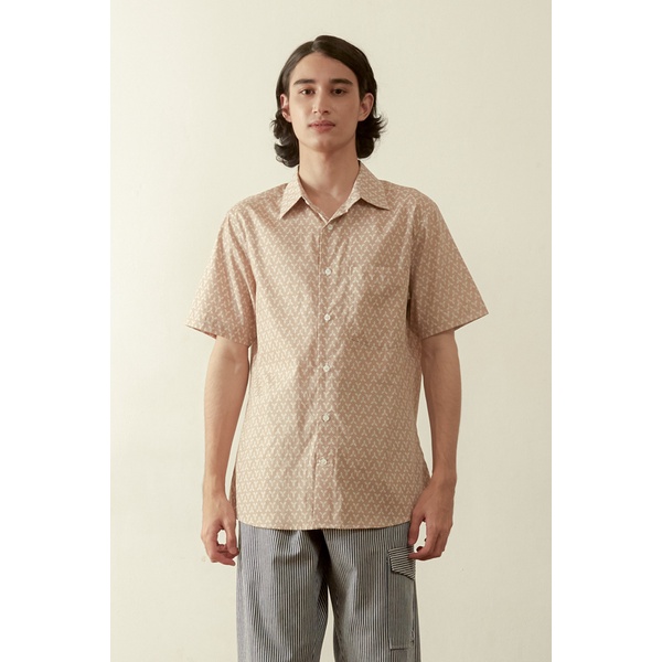 Men Shirt Short Sleeve Reguler Cecek Kawung BRU220268 CAKIYAR