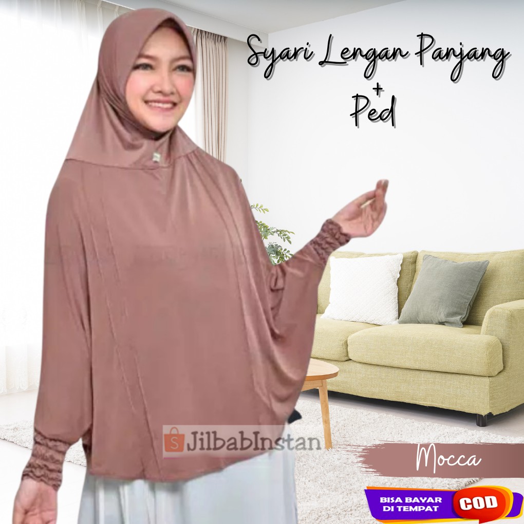 Jilbab/Hijab/Kerudung Lengan Tangan Panjang Syari Langsung Pakai Instan Bergo Tangan Murah Fatimah