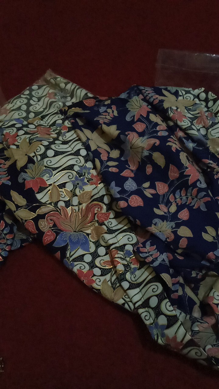 Couple Batik Sarimbit Motif Bougenville Nevy/ Batik Couple Rok Plisket/ Couple Kemeja Batik