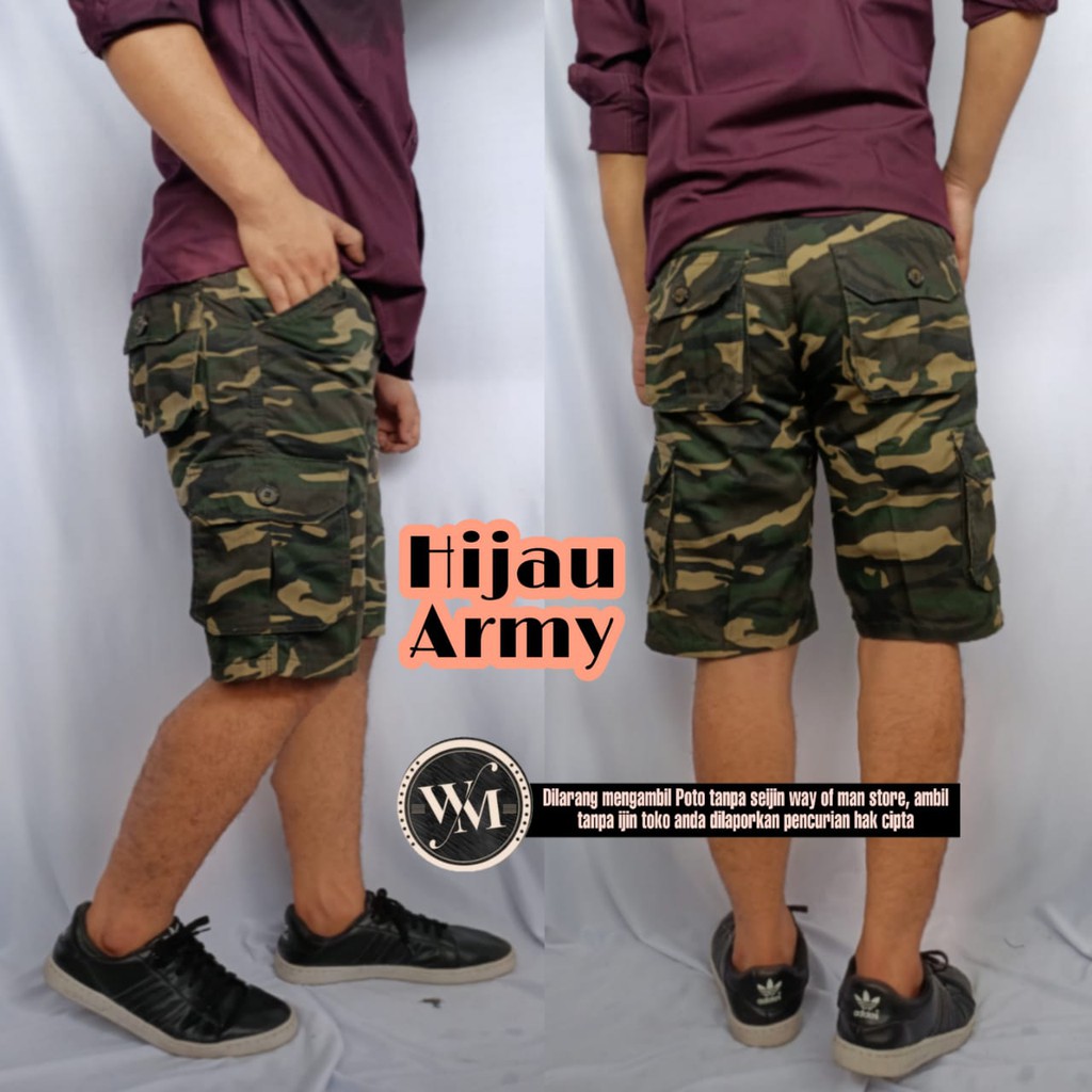 Celana Pendek Cargo Army