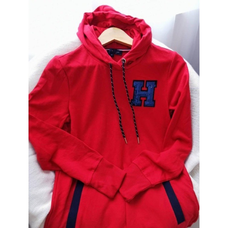 Tommy hilfiger red sequin logo sweatshirt