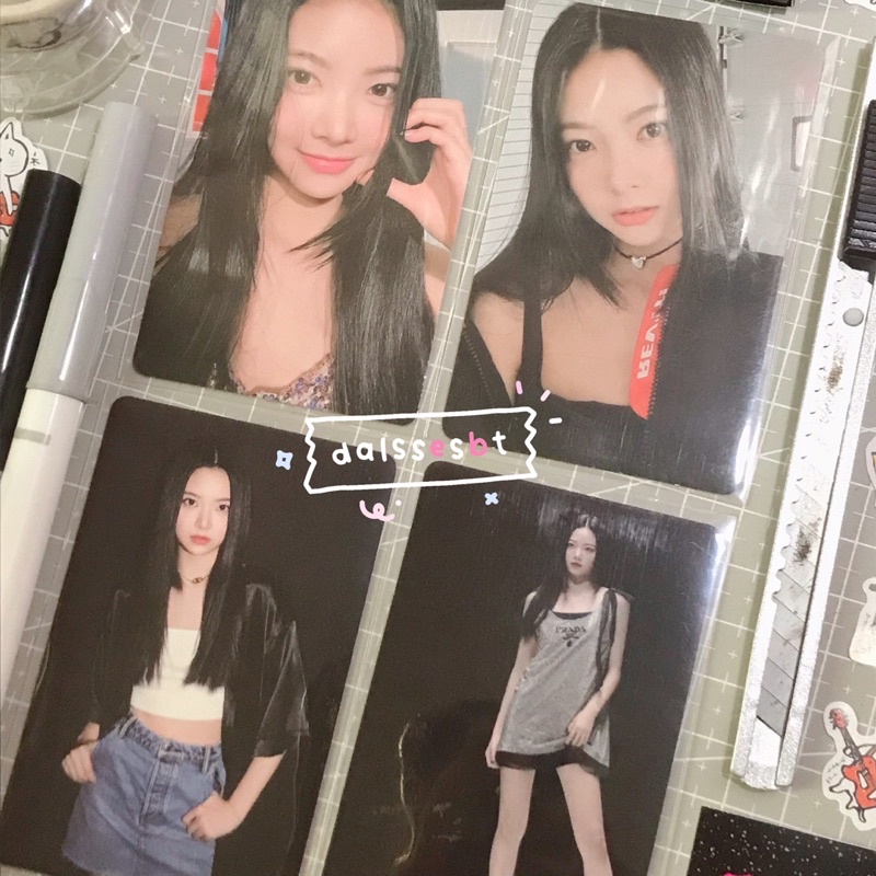 le sserafim eunchae fearless blue chypre + mono pink & black petrol + mono putih [monochrome bouquet