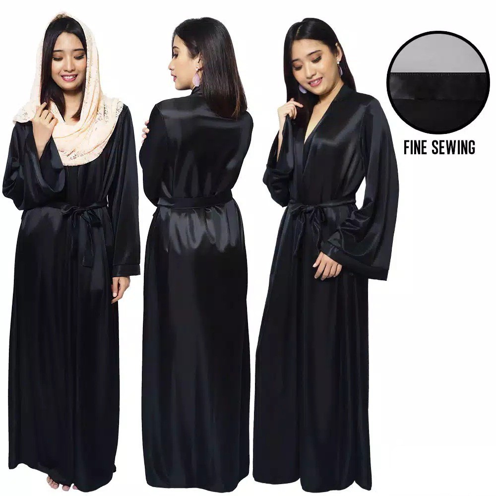 TBI Full Kimono Panjang Mewah Kimono Seserahan Long Silk Bath Robe Kimono