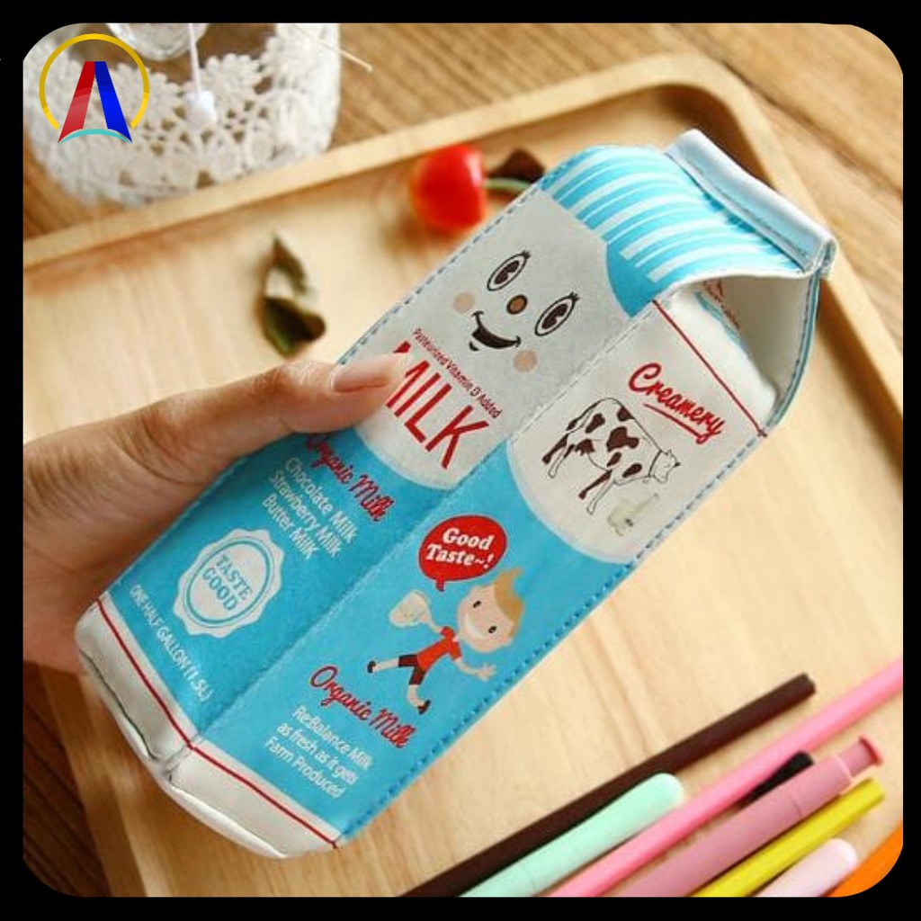 

( BISA COD ) KOTAK PENSIL LUCU BENTUK MILK KOTAK SUSU PENCIL CASE TEMPAT PENSIL #ANNAFII