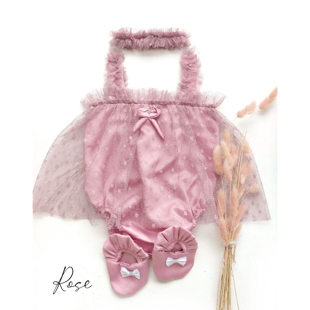 CASSANDRA /AIKO / BRIELLE JUMPER Baju Setelan Dress Rok Bunga Bandana Sepatu Pergi Lucu Fashion Anak Bayi Perempuan Cewek Terlaris Murah-Pinkrose Cassandra