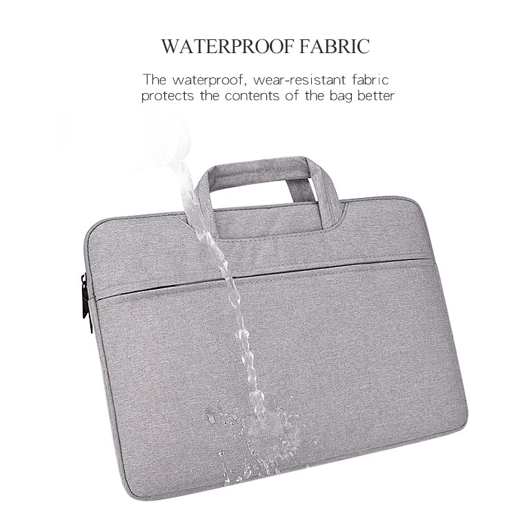 Tas Laptop 14 inch Macbook Softcase Nylon Jinjing Waterproof-Dark Grey