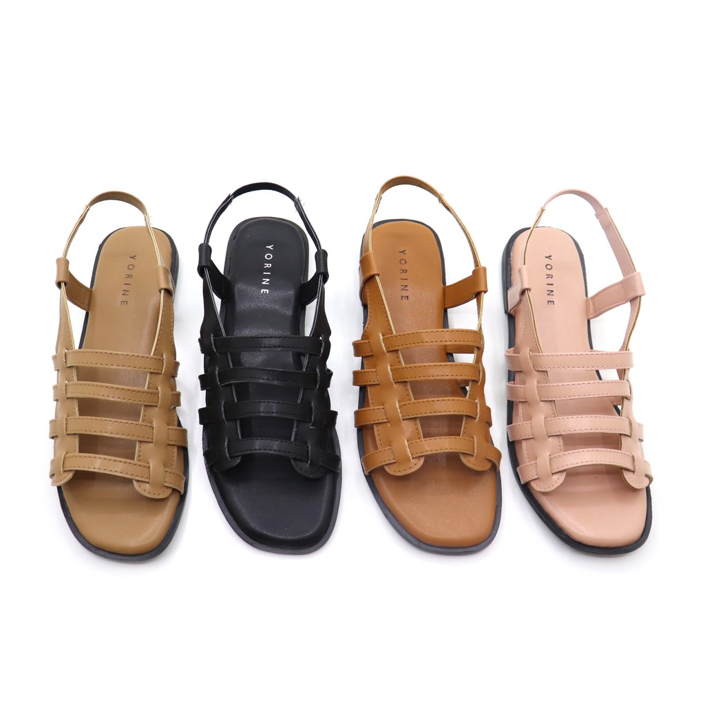 Sandal Wanita Tali Kenip Trendy Model Kekinian Flat