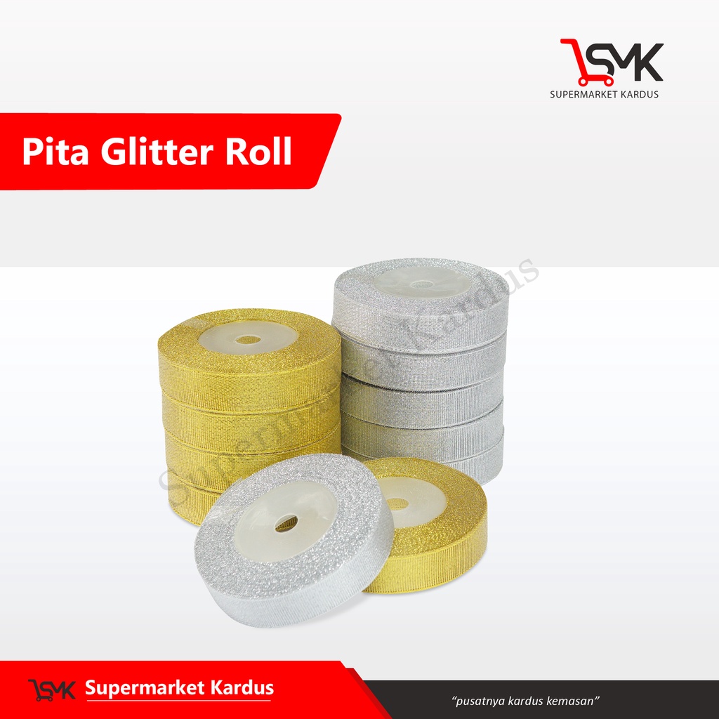 

Pita Glitter ( 3/4" / 2 cm ) PER ROLL (25 yard) pita/pitakado/pitaglitter/hampers/tali