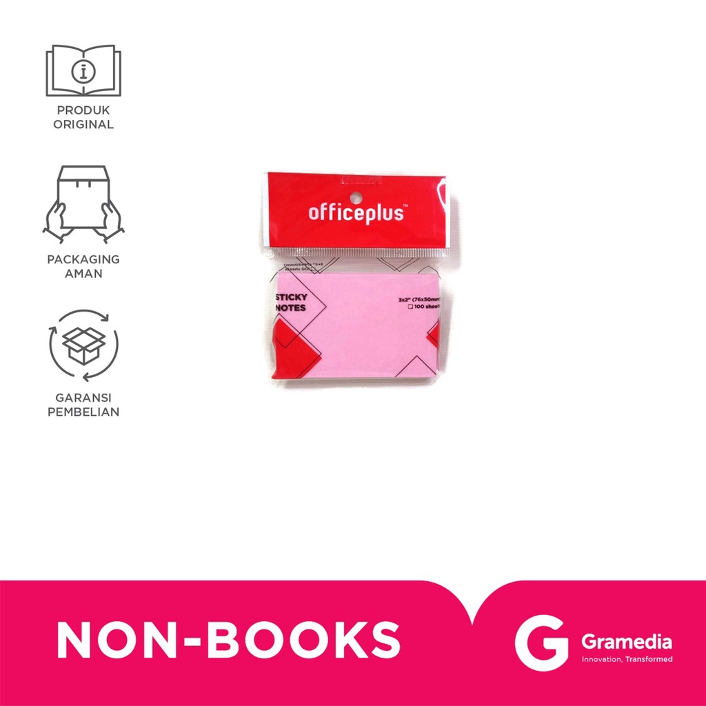

Office-Plus Sticky Note 3X2" 100Sht Pink