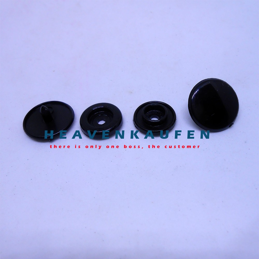 Kancing Knop Plastik Hitam (Kancing Jaket Plastik)