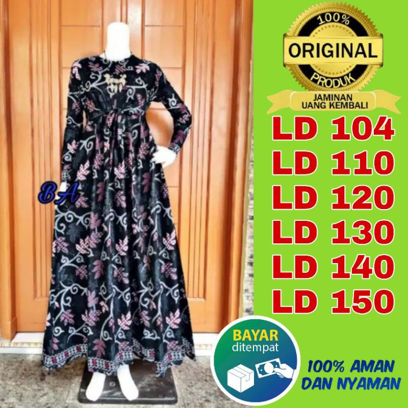 GAMIS BATIK JUMBO LD 104 LD 110 LD 120 LD 130 LD 140 LD 150