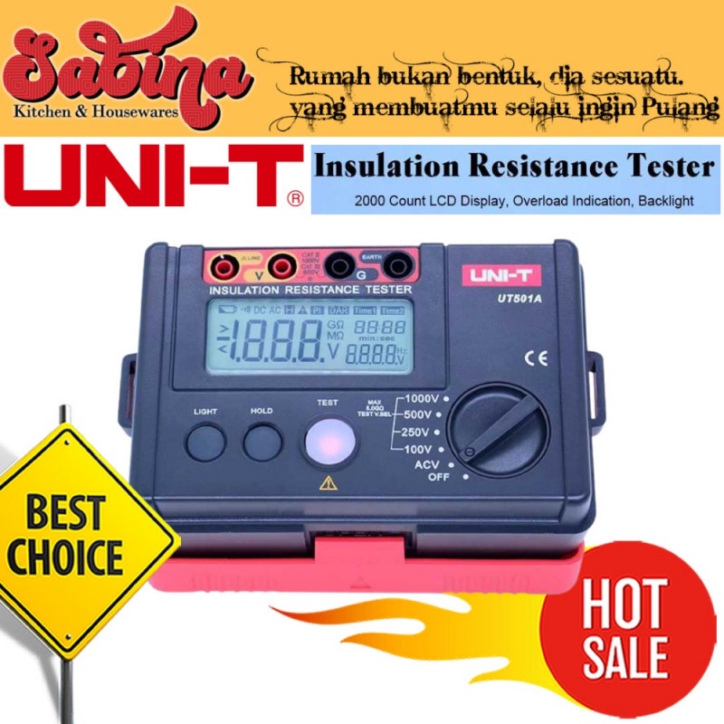 Digital Insulation Resistance AC DC Voltage Tester 2000m Ohm LCD