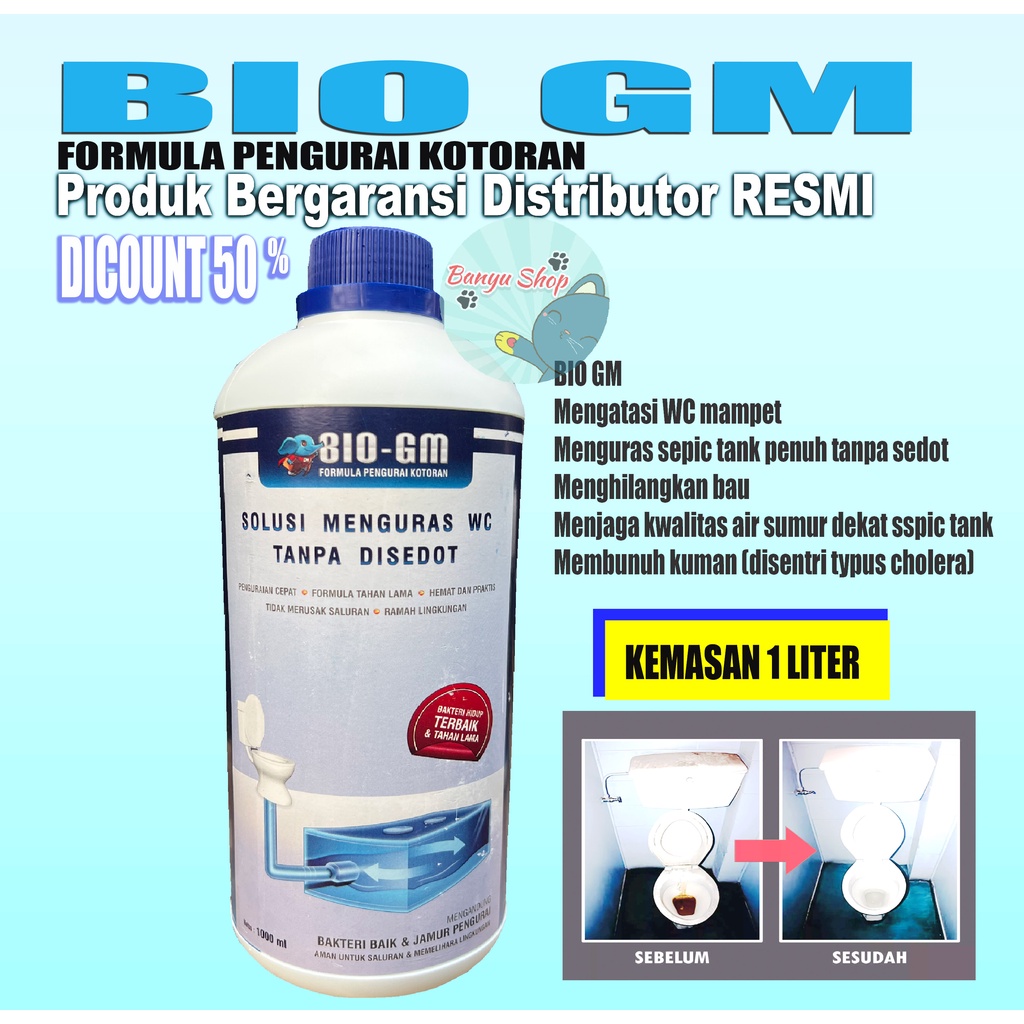 1 -LITER-BIO GM Obat WC Mampet- Ecer dan Grosir