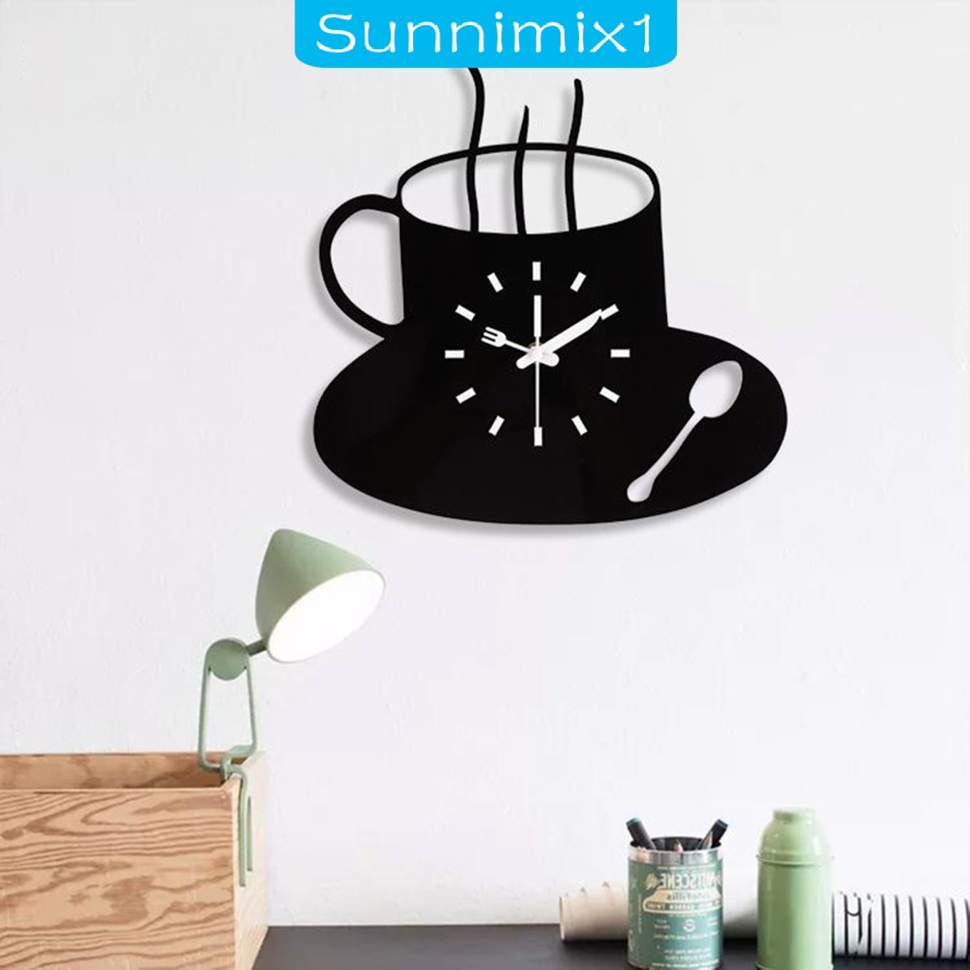 Sunnimix1 Creative 12 Wall Clock Mute Decorative Wall Clocks Cafe No Ticking Watch Shopee Indonesia