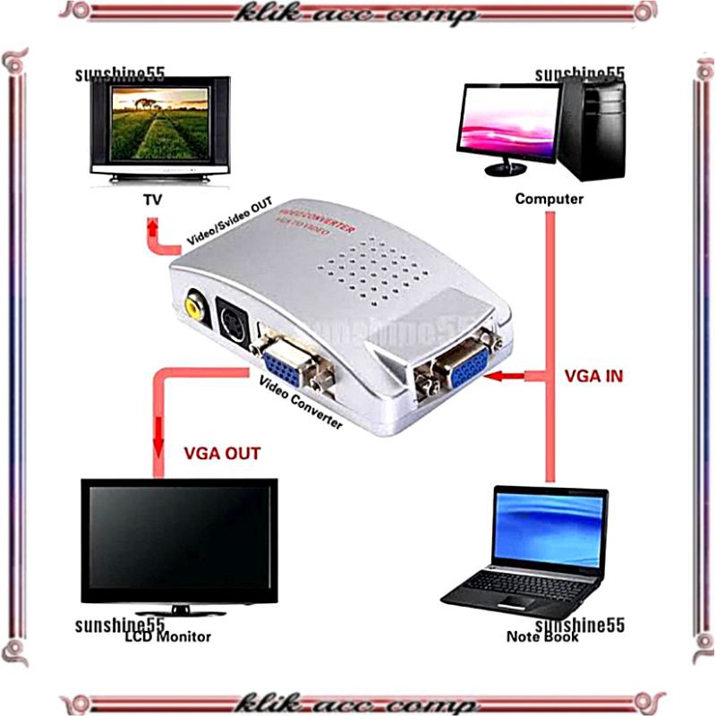 Converter VGA TO RCA / PC to TV /vga to rca / av