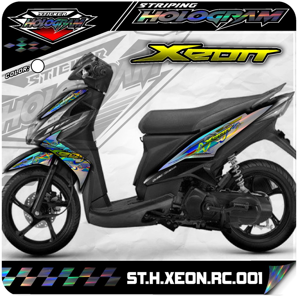 Stiker Motor XEON RC/KARBU - Aksesoris Sepeda Motor Xeon Karbu List Variasi Hologram Transparan AR 0