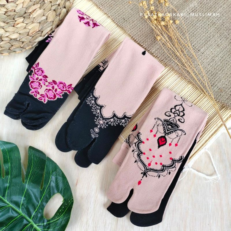 [12 PASANG] KAOS KAKI MOTIF CREAM SERIES BAHAN NILON