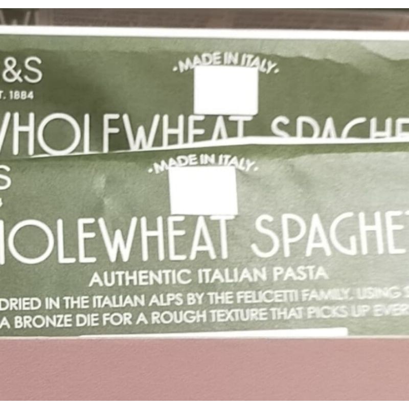 

m&s whole wheat wholewheat spaghetty spagetti pasta 500gr