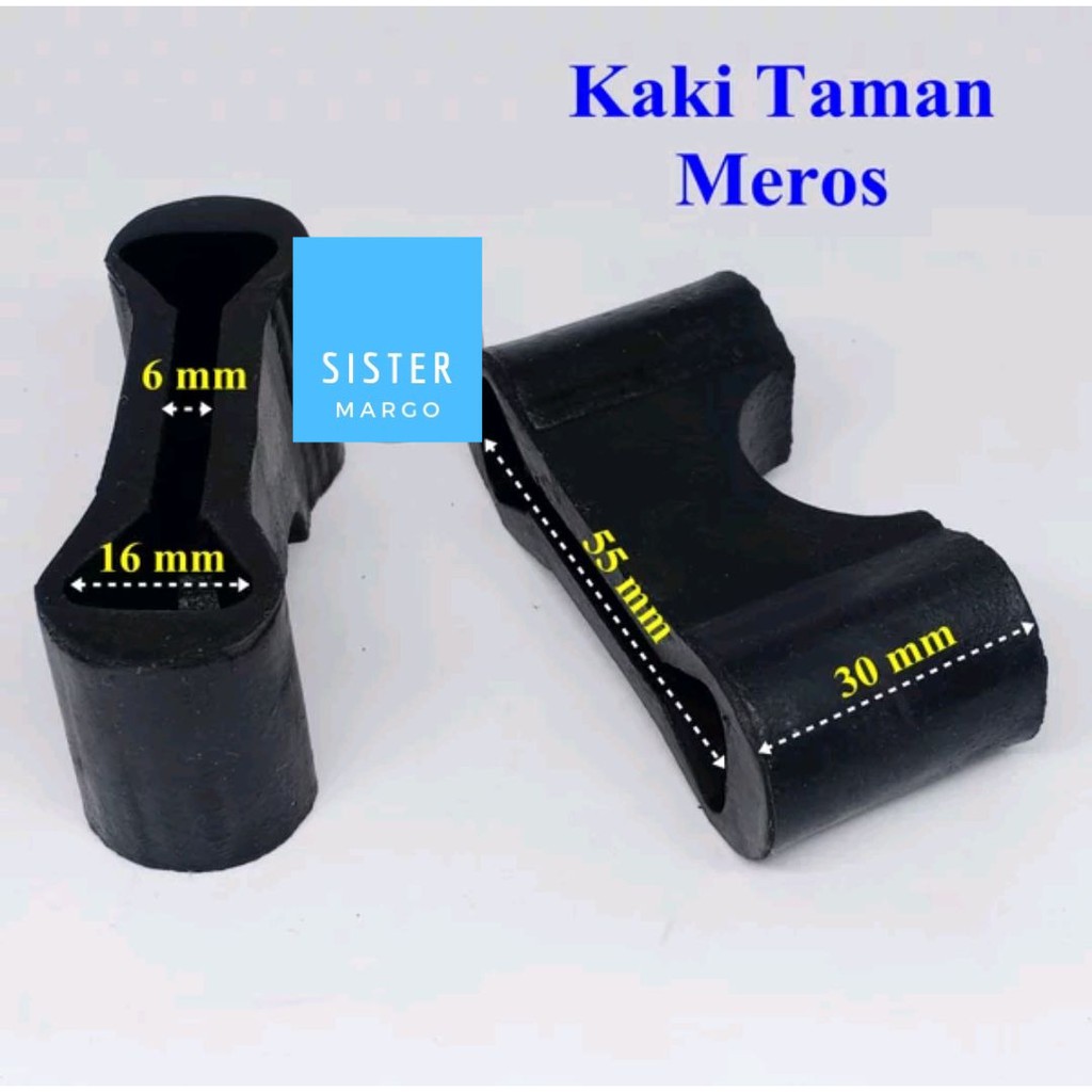 Karet Alas Pelindung Kaki Kursi Taman Meja Besi Tempa Meros - 4 PCS