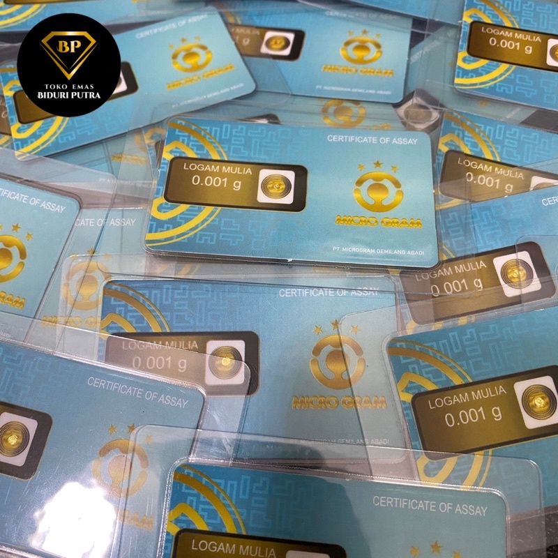 EMAS MINI MICRO GRAM 0.001gram LOGAM MULIA 24KARAT DIJAMIN ASLI ORIGINAL TERMURAH BABY GOLD SOUVENIR GIFT HADIAH KADO MINIGOLD / MINIGRAM TOKO EMAS-MICROGRAM ECER1-5pcs