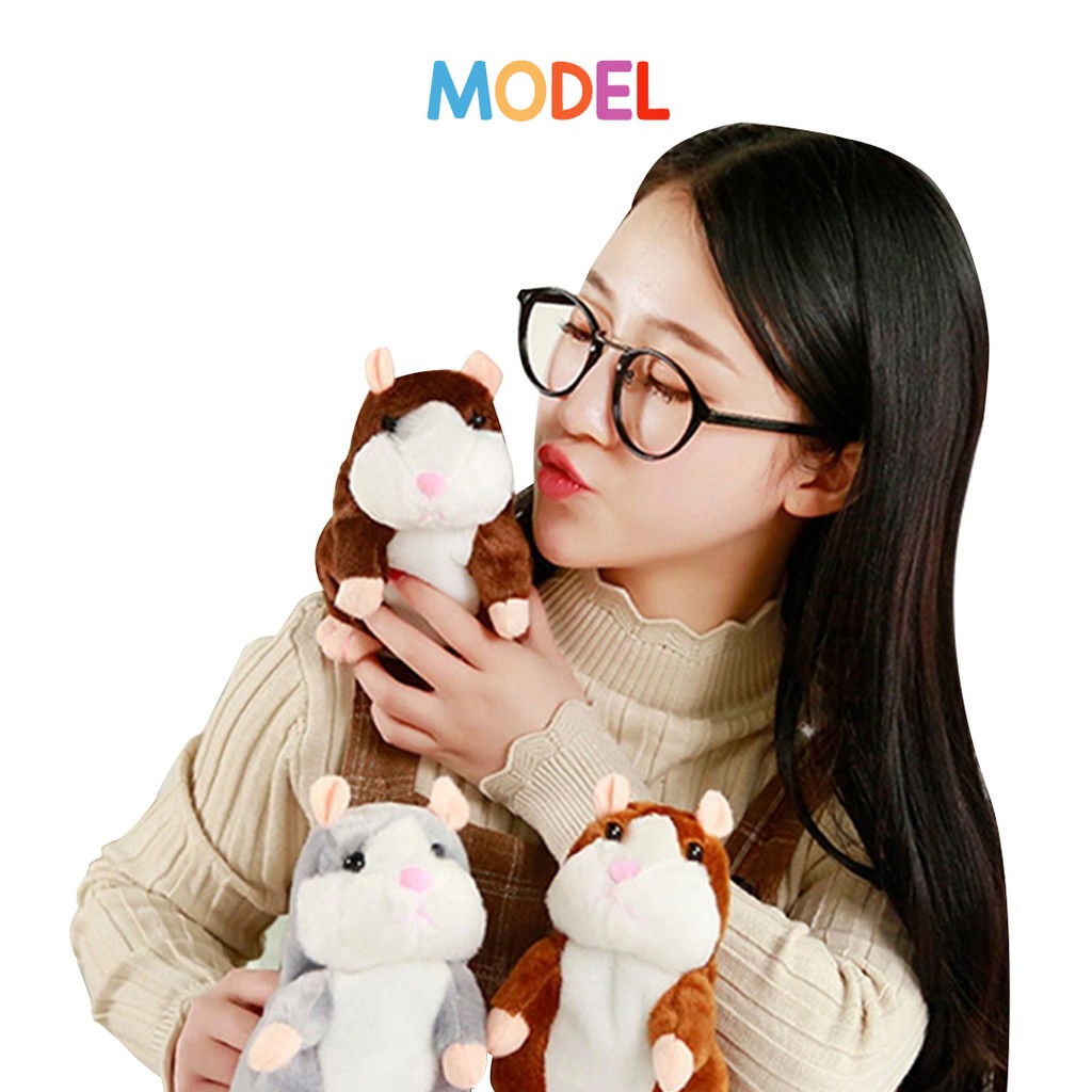 [100% ORIGINAL] MAINAN BONEKA TALKING HAMSTER BISA BICARA NGOMONG MENGIKUTI SUARA