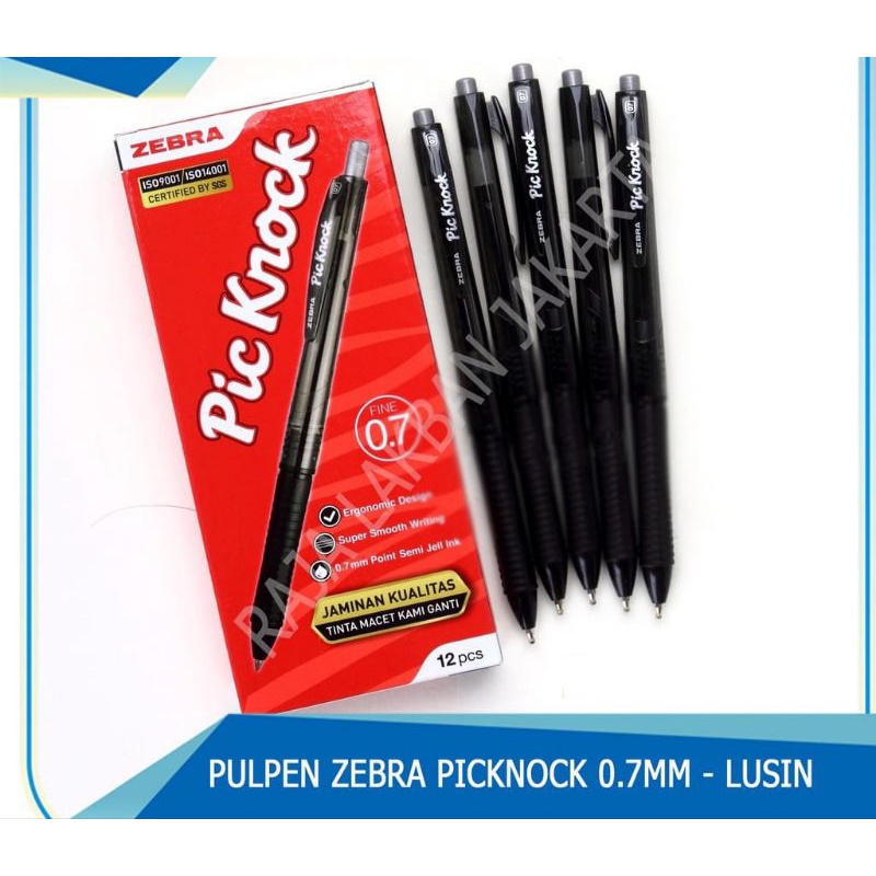 Pulpen Pen Zebra Pic Knock Original 0.7MM