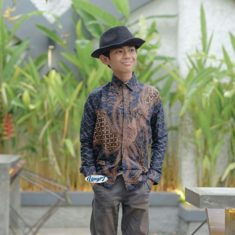 Baju batik anak laki-laki lengan panjang umur 2-13 tahun bisa buat sekolah hari batik