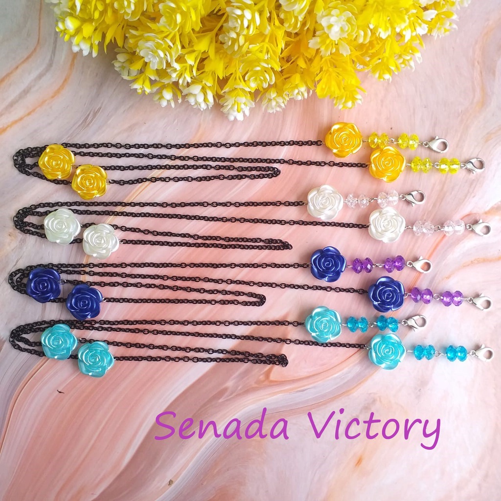 Senada Victory Kalung Masker 2 in 1 Kristal Cantik Konektor Masker Strap Mask SKM011