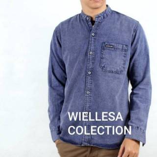 Produk unggulan Baju levis lengan panjang kemeja pria murah trendy terlaris