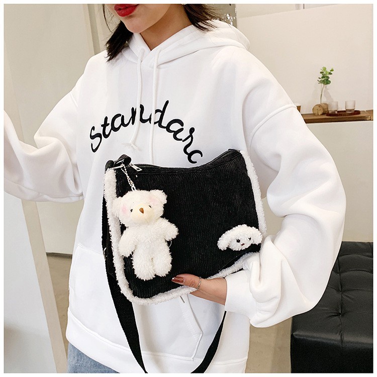 TC-76 tas selempang wanita cute bear sling bag import