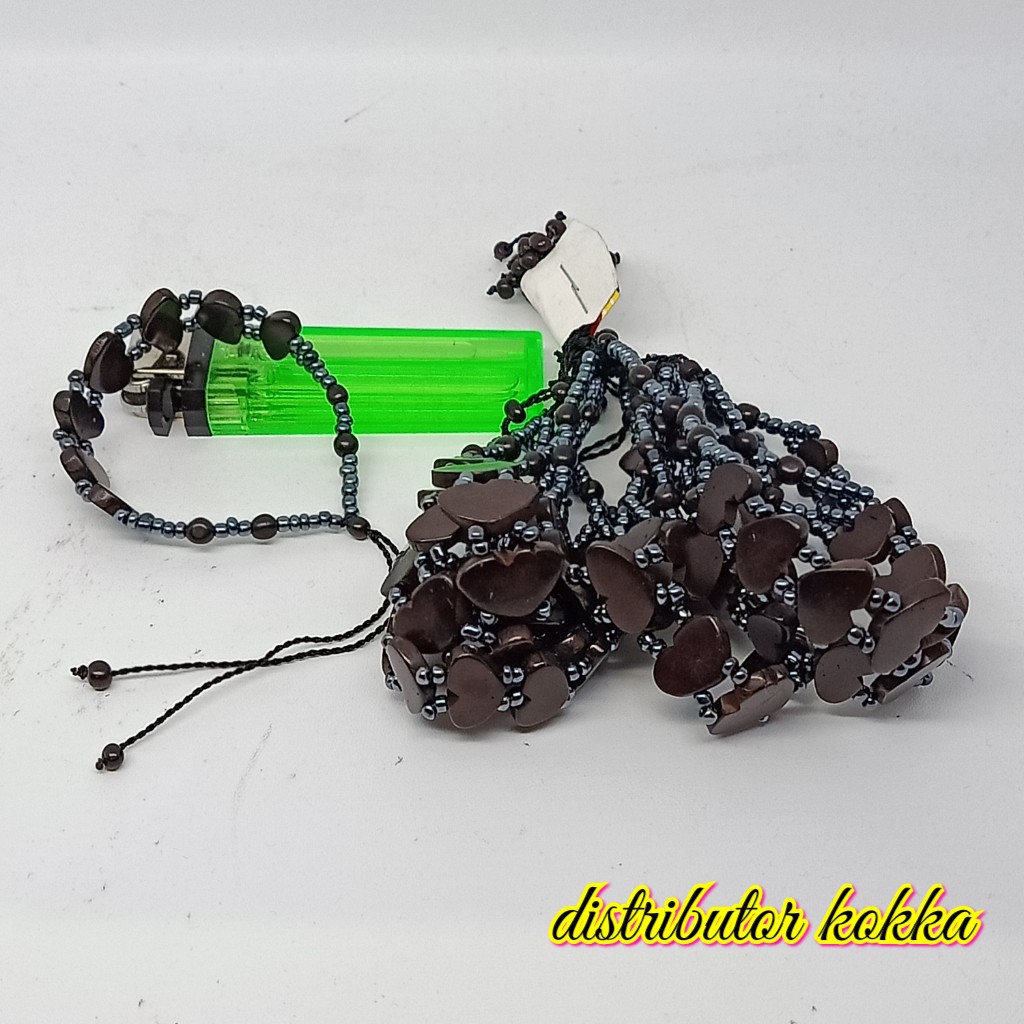 ( SUPER MURAH ) Harga grosir 10 pcs gelang Kokka kaukah love manik hitam