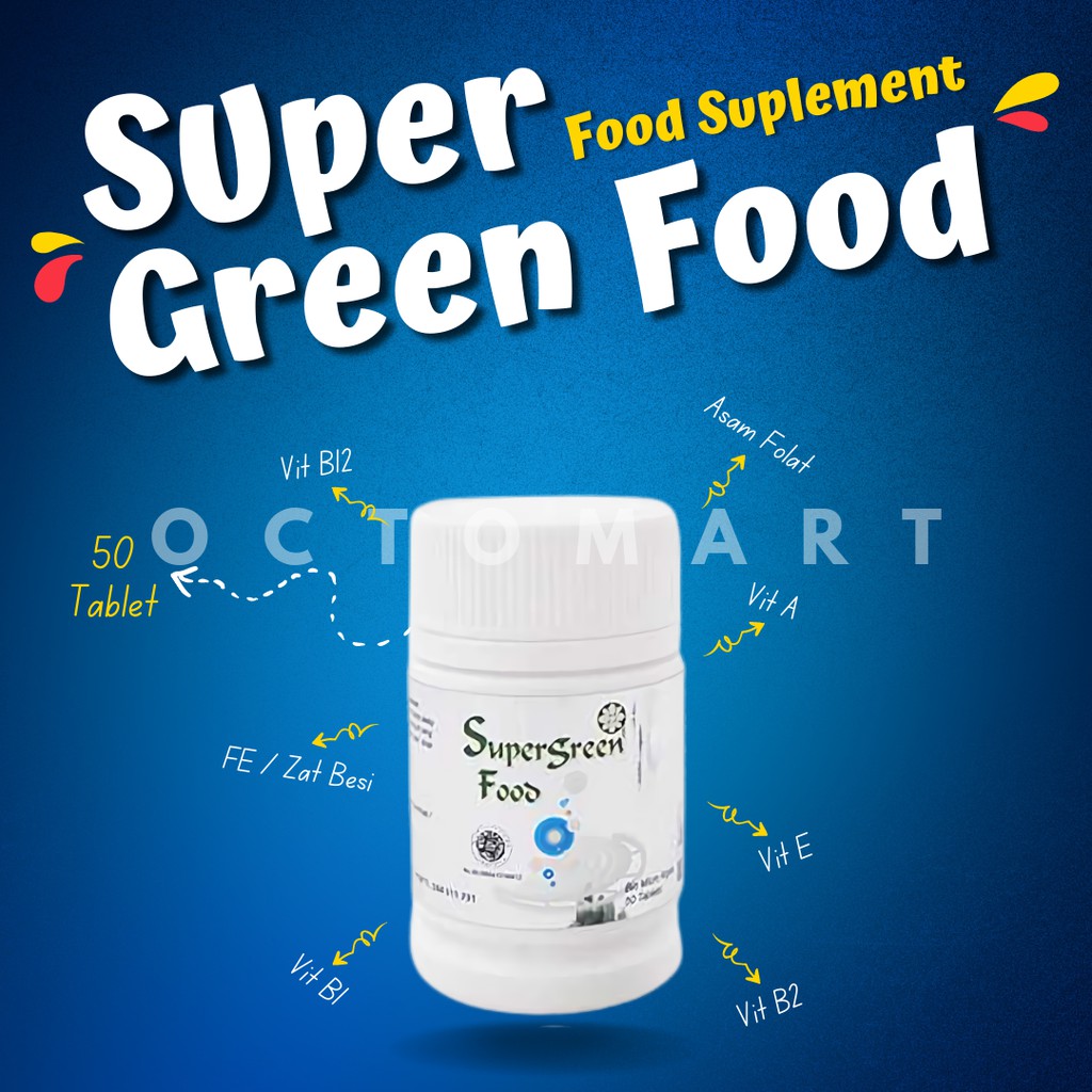 Super Green Food (SGF) - Alga Chlorella, Spirulina, dan PPARS - 50 Tabs