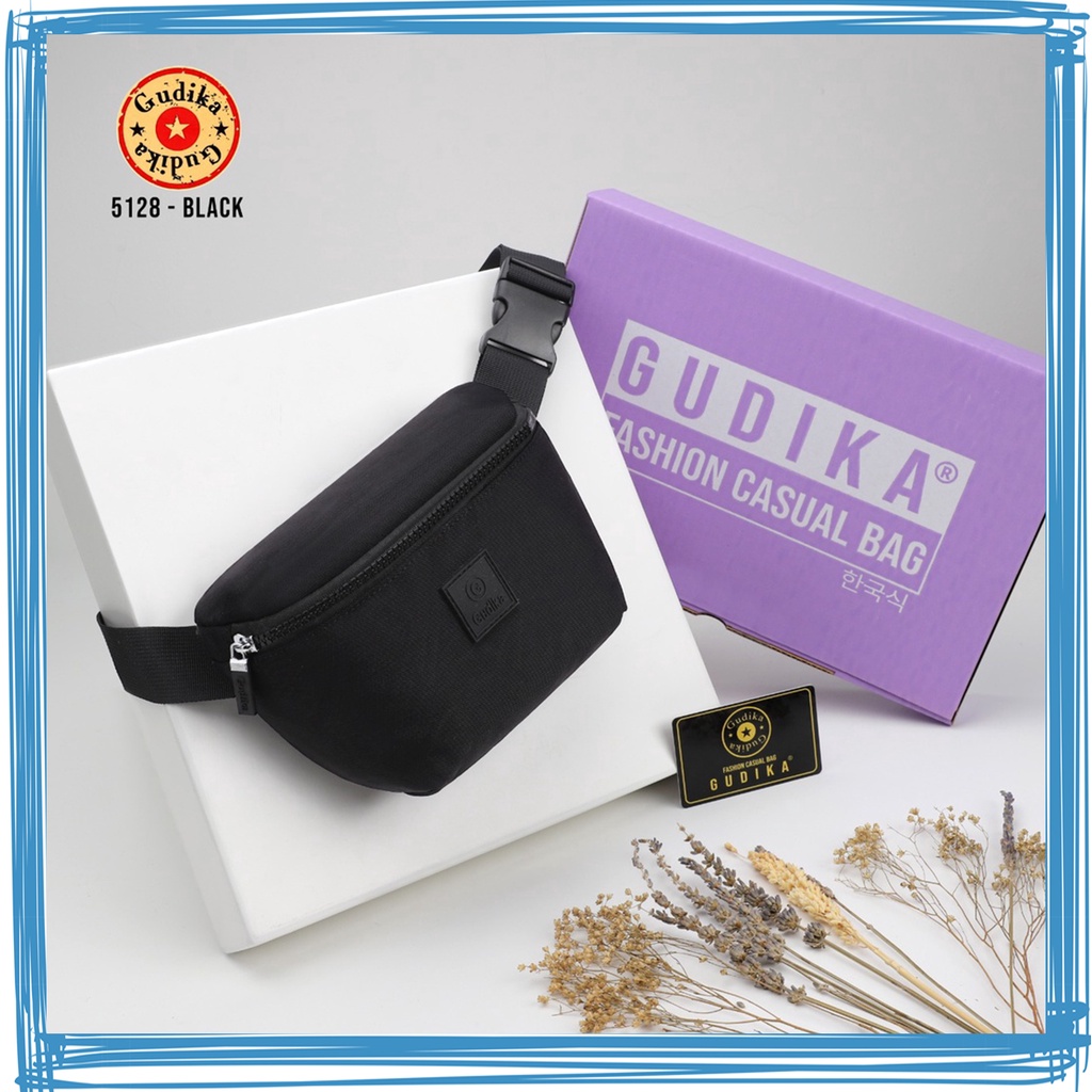 GUDIKA - Waistbag Couple Trendy Import Original 5128 - Tas Wanita Pria Tas Selempang Bahu Kekinian Bahan Nylon Waterproof Anti Air - slingbag - tas mini - bag - cewek - imut - fashion - branded - santai - tas Pinggang - slempang - termurah - ori - handbag