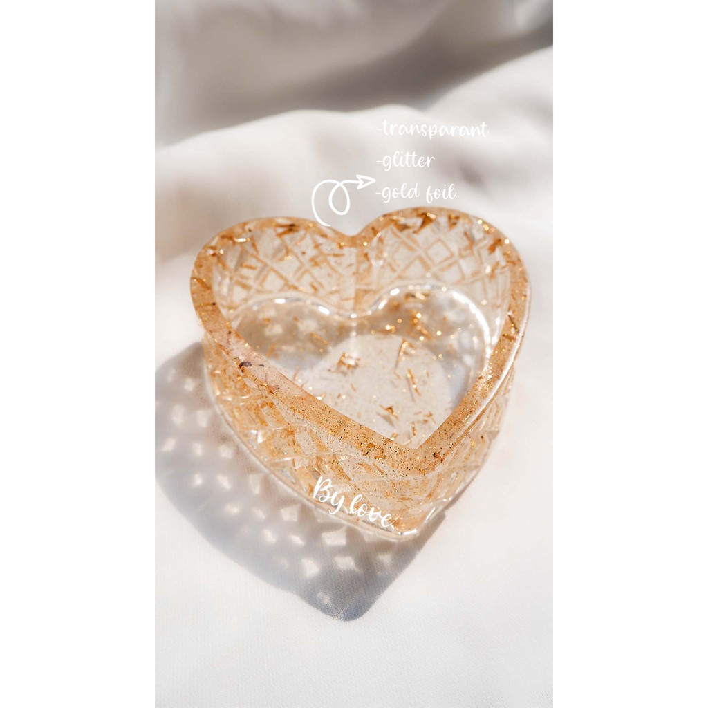 (CUSTOM) TRANSPARANT HEART JEWERLY BOX CASE/AESTHETIC PROPS FOTO