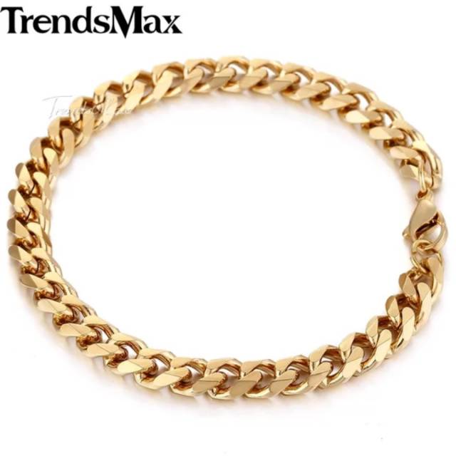Gelang Rantai Emas Gold Kecil Mewah Titanium import