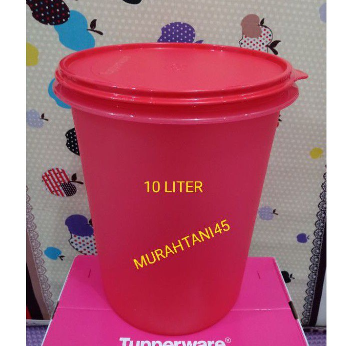 Promo Toples kerupuk tall canister 10 liter tupperware ungu / merah