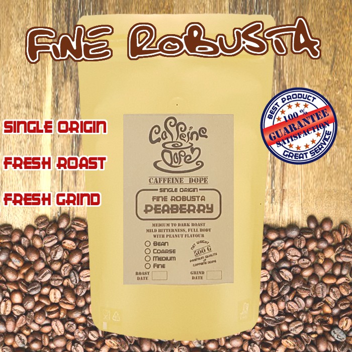 

Kopi Peaberry / Lanang 500 Gr -Fine Robusta- Bean/Biji & Ground/Bubuk