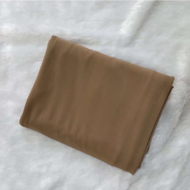 Jilbab ZHADIAH L Hijab Kerudung Bergo Tali Instan Terbaru Khimar Spandek Non Pad Murah-Khaki