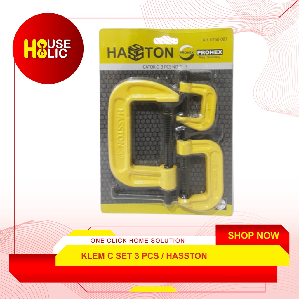 Clamp C Set 3 Pcs / Klem C / Clamp G / Catok C Hasston (0760-001)