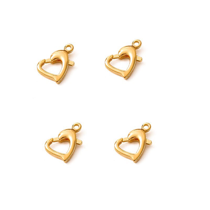 9x13mm18K Gold Plated Heart Shape Lobster Clasp Copper Hooks For DIY Jewelry Making Necklace Bracelet Findings Accessory