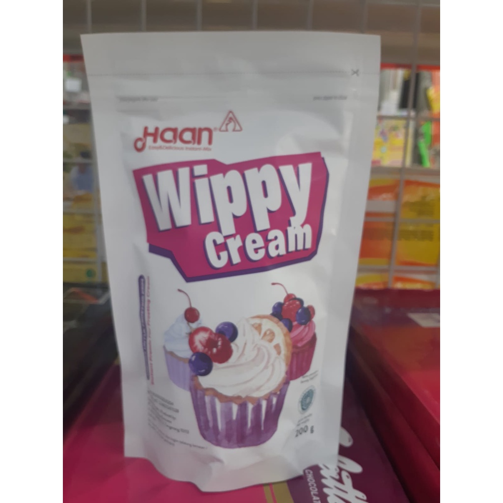 Haan Wippy Cream Whipped Cream Instan Toping bubuk whippy Pouch 200g